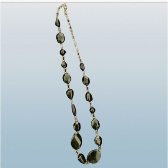 Black and silver longer length statement necklace - Picture 1 of 4